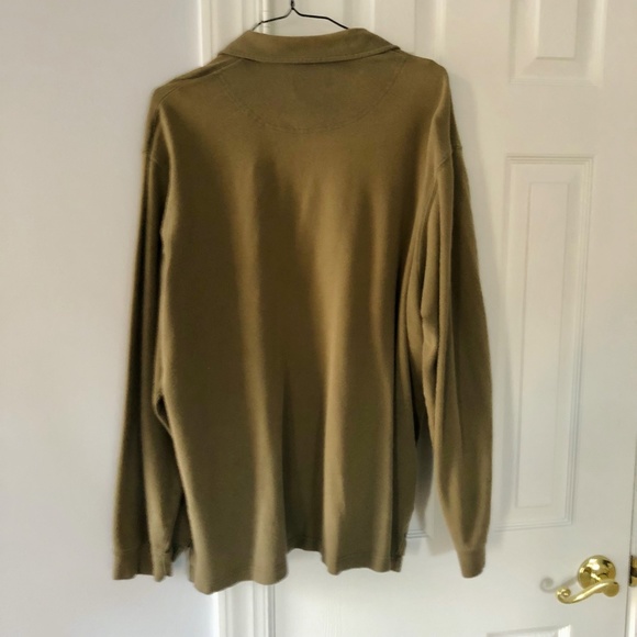 Eddie Bauer Long Sleeve Cotton Polo Shirt - Picture 2 of 4